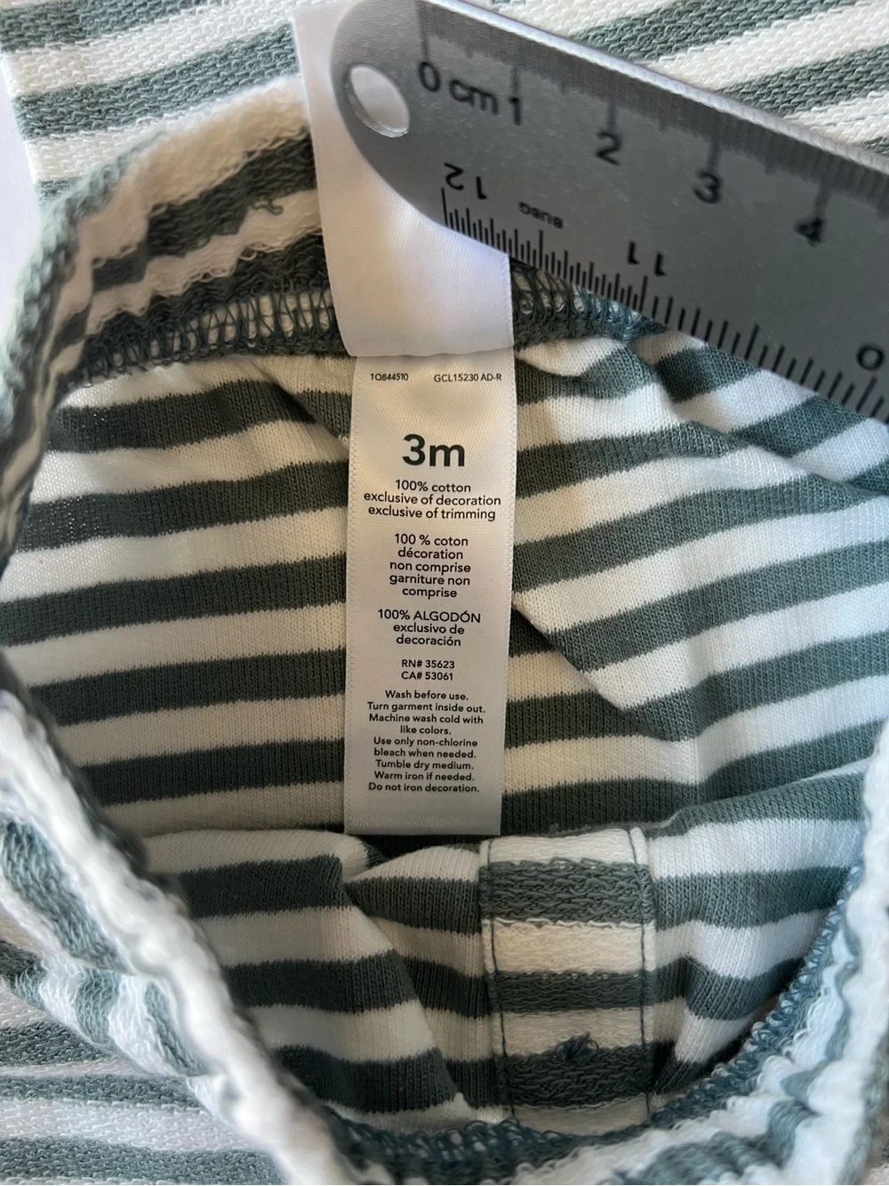 Carter’s 3pc Striped Knit Tee & Animal Print Bodysuit Set Size 3mon Green Cream